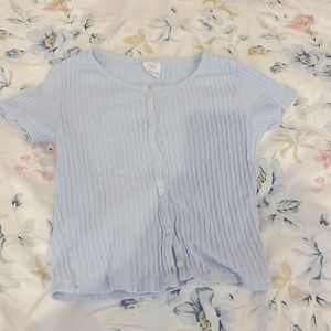 button down ribbed baby tee from ZARA.            size:11-12